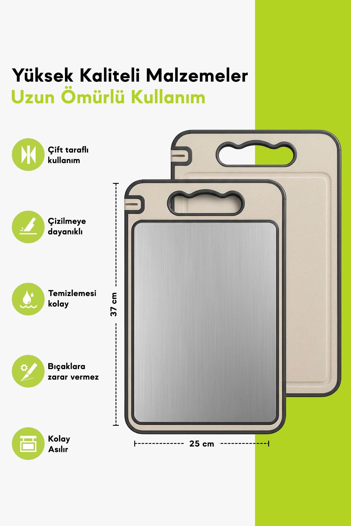 PROZEE Paslanmaz Çelik Kesme Tahtası